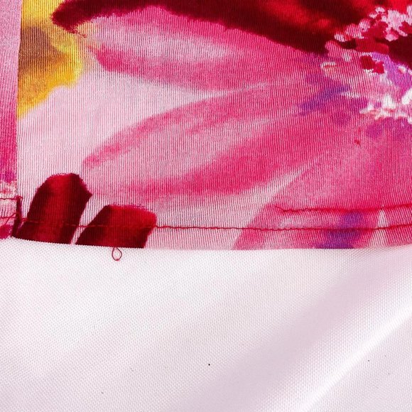 Multi-wear Floral Print Stretch Turtle Neck. Flaw shown at the bottom hem. - Picture 7 of 7